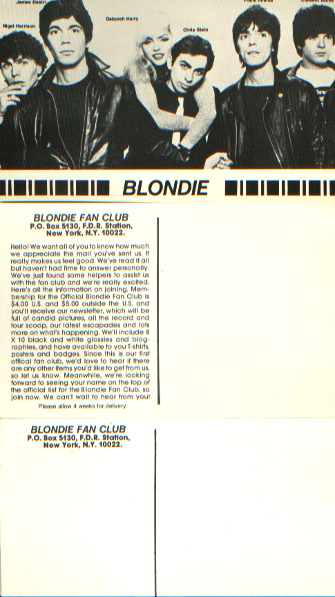 Blondie Magazine Postcard